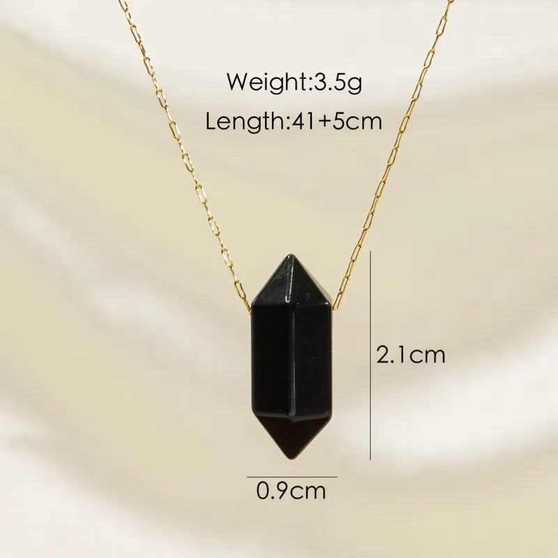 304 Stainless Steel 14K Gold Plated Elegant Bullet Pendant Necklace