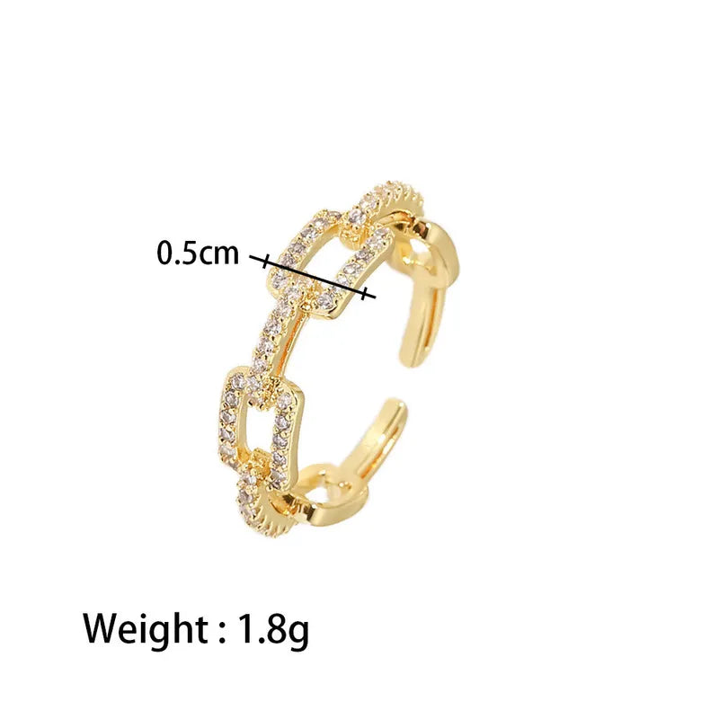 Rectangle Zircon Open Ring