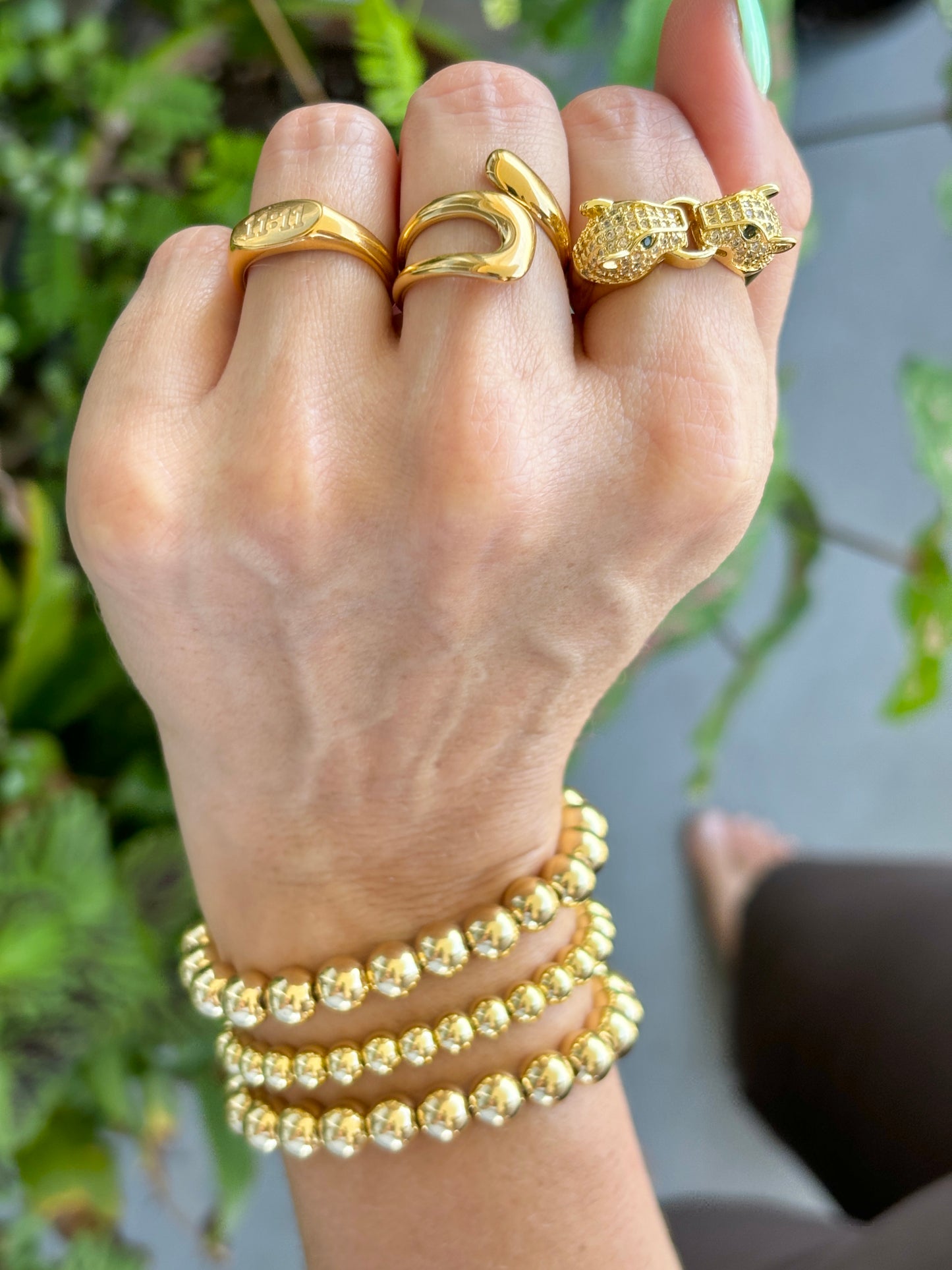 18K Gold Plated IG Style Classic Style Plating Round Bracelets