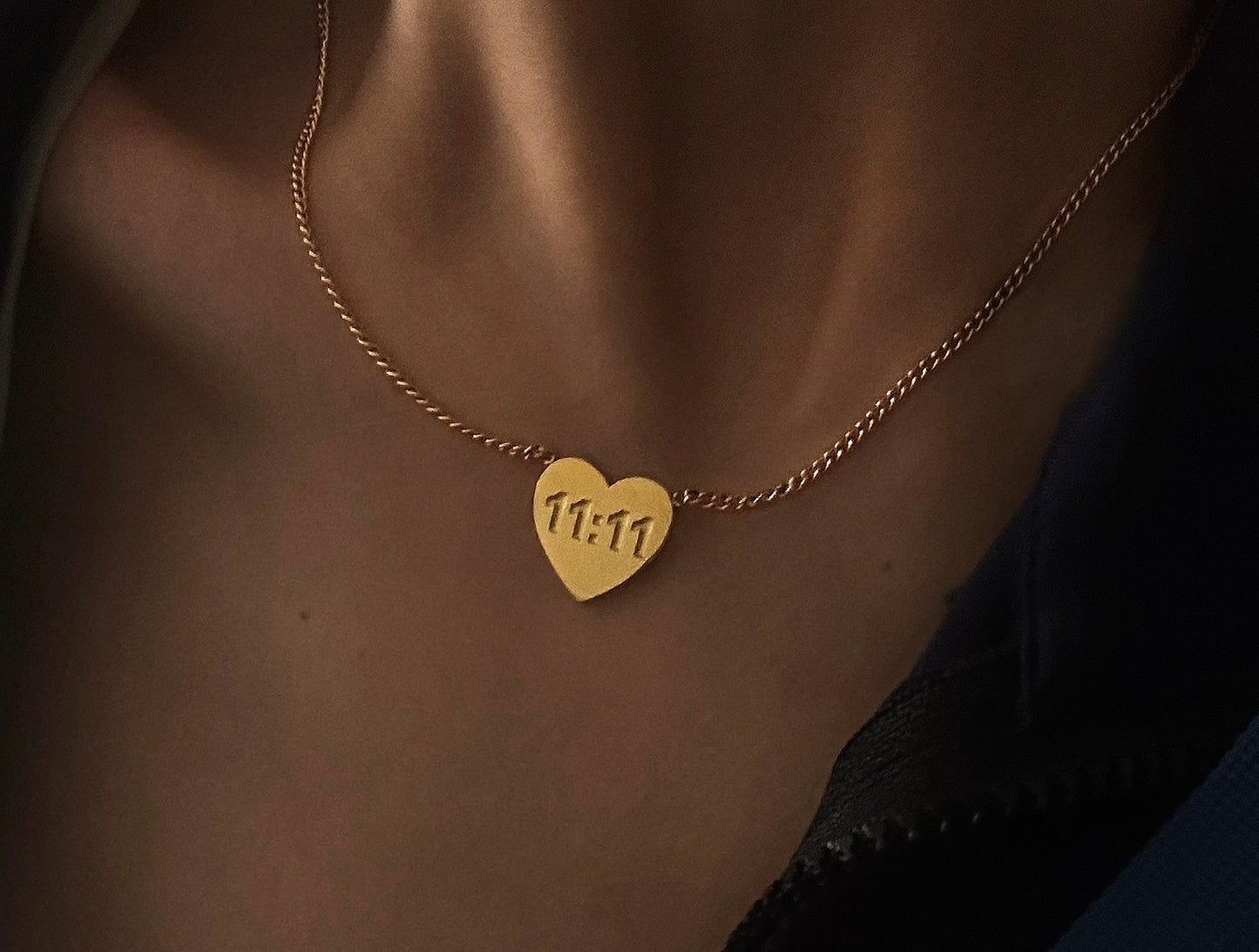 11:11 Number Heart Shape Pendant Necklace