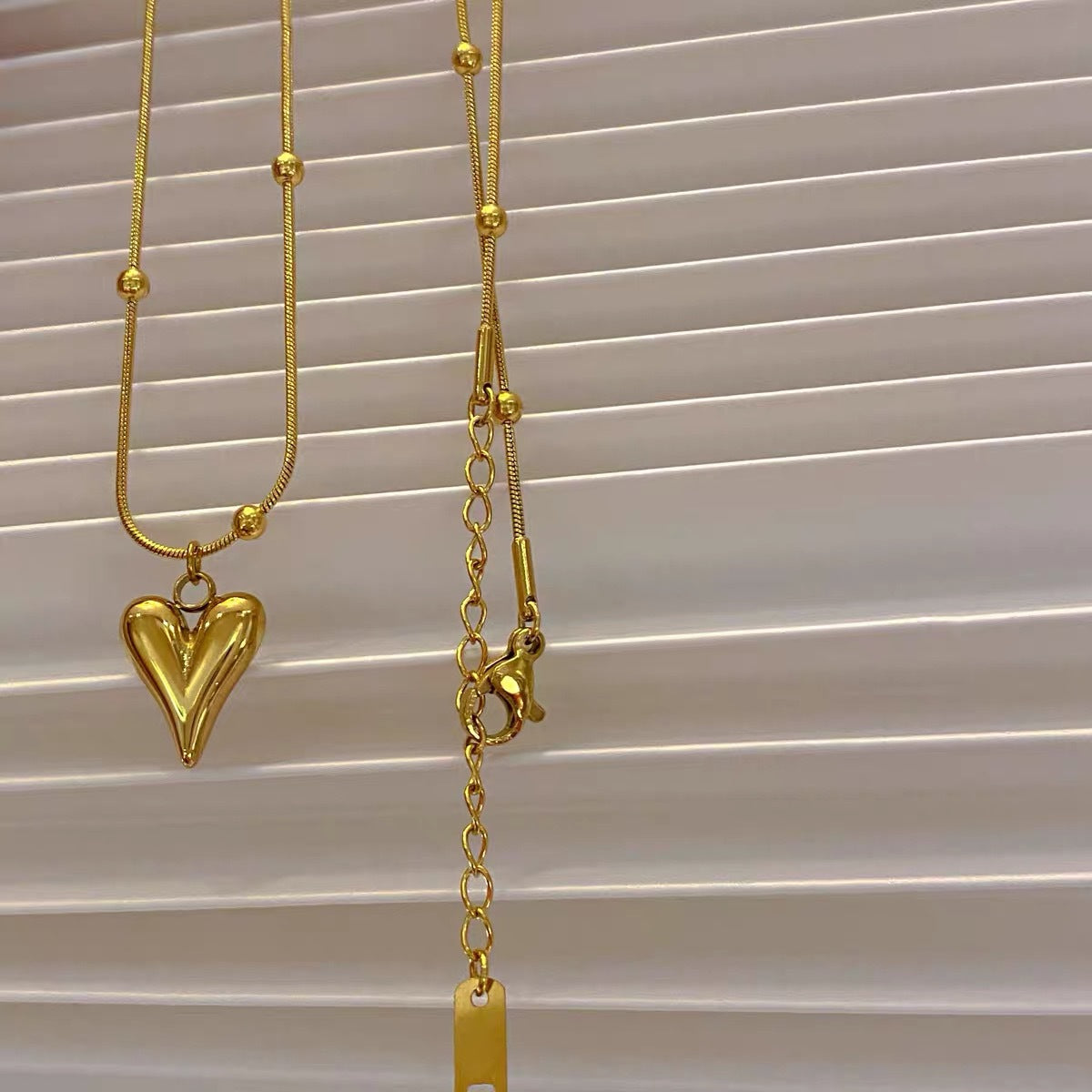 Heart Shape Titanium Steel Plating Gold Plated Pendant Necklace