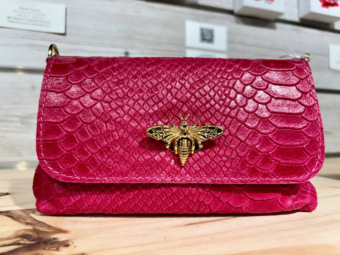 Italian Leather Butterfly Buckle Bag