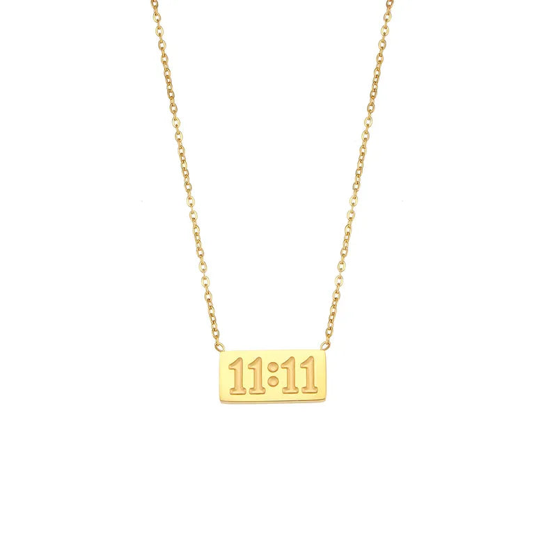 Number 11:11 304 Stainless Steel 18K Gold Plated Necklace