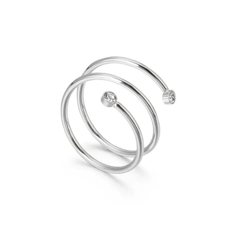 Geometric Style 18K Gold Plated Stainless Steel Ring