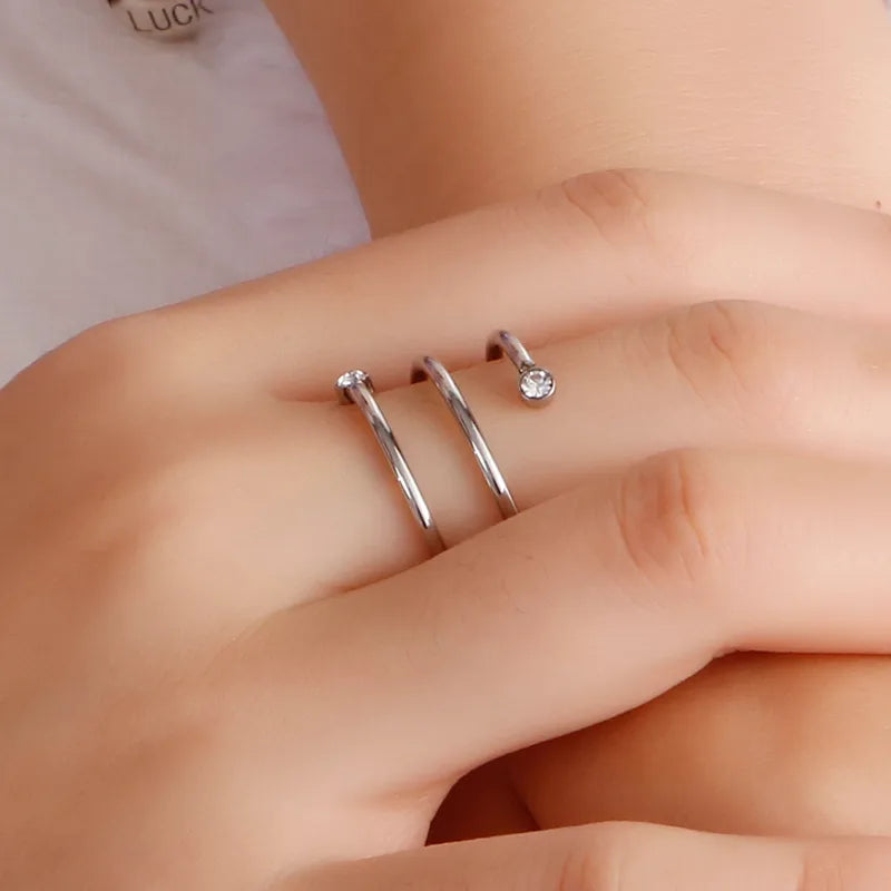 Geometric Style 18K Gold Plated Stainless Steel Ring