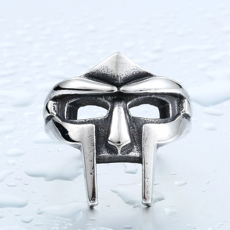retro punk mask alloy plating silver plated men's rings