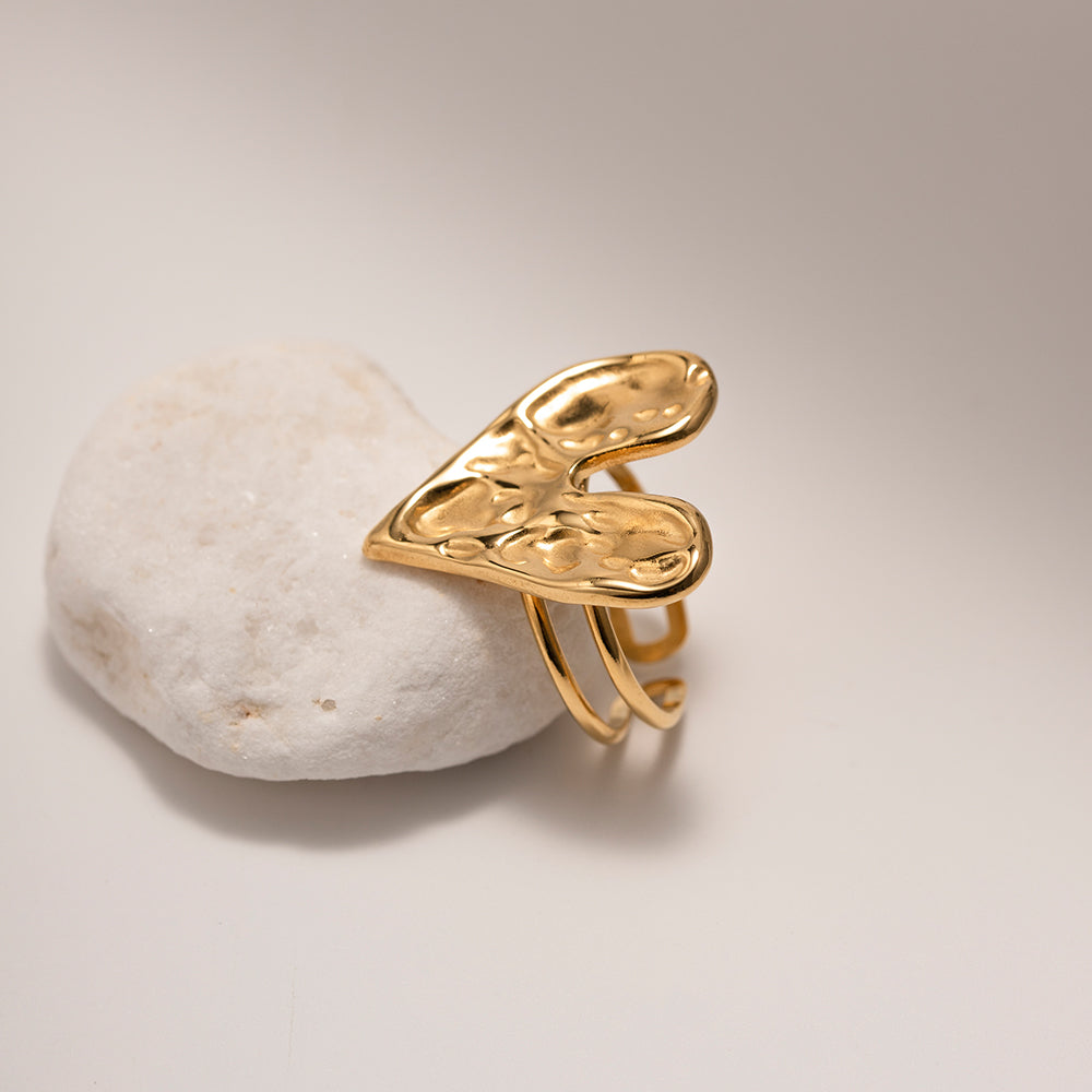 18K Gold Plated Heart Shape 304 Stainless Steel