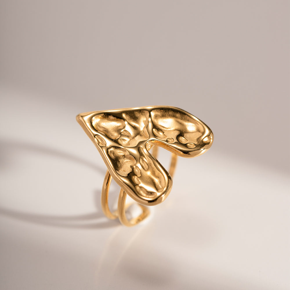18K Gold Plated Heart Shape 304 Stainless Steel