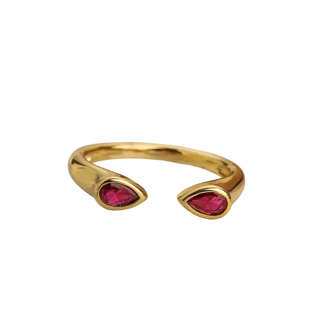 18k Gold Plated Zircon Open Ring