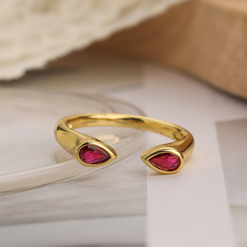 18k Gold Plated Zircon Open Ring