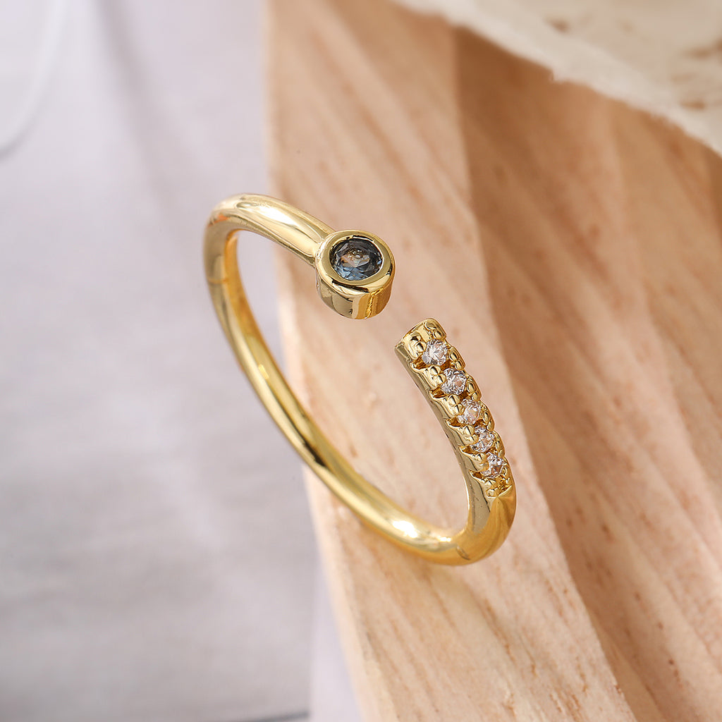 18k Gold Plated Zircon Open Ring