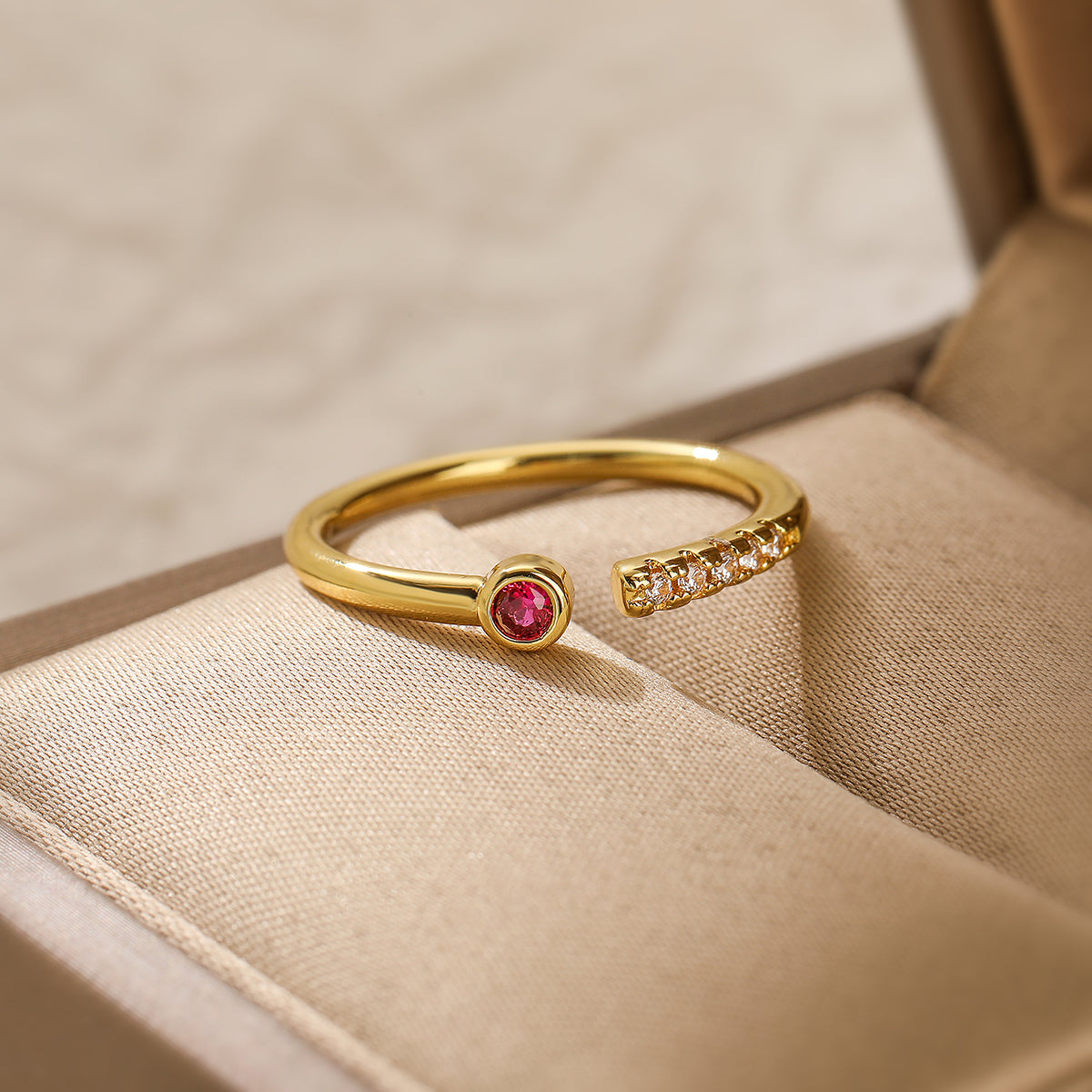 18k Gold Plated Zircon Open Ring