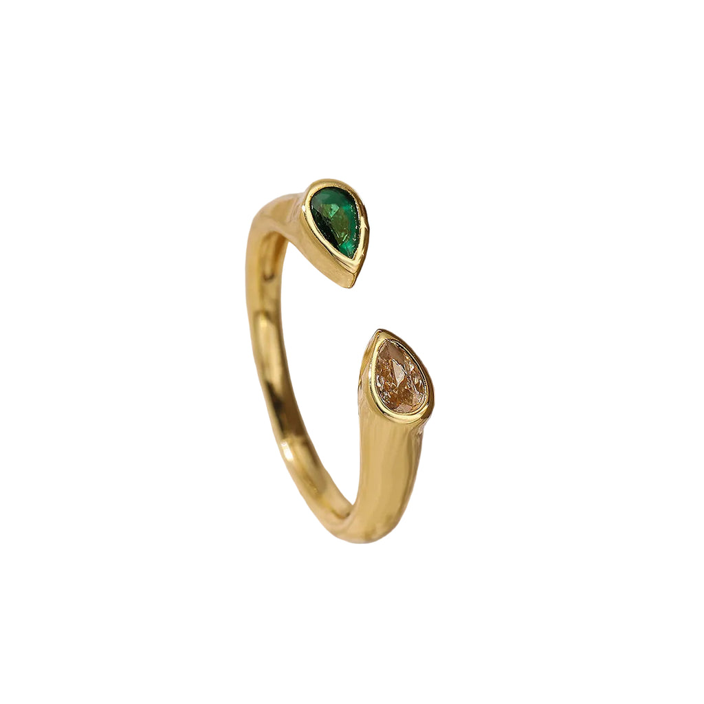 18k Gold Plated Zircon Open Ring
