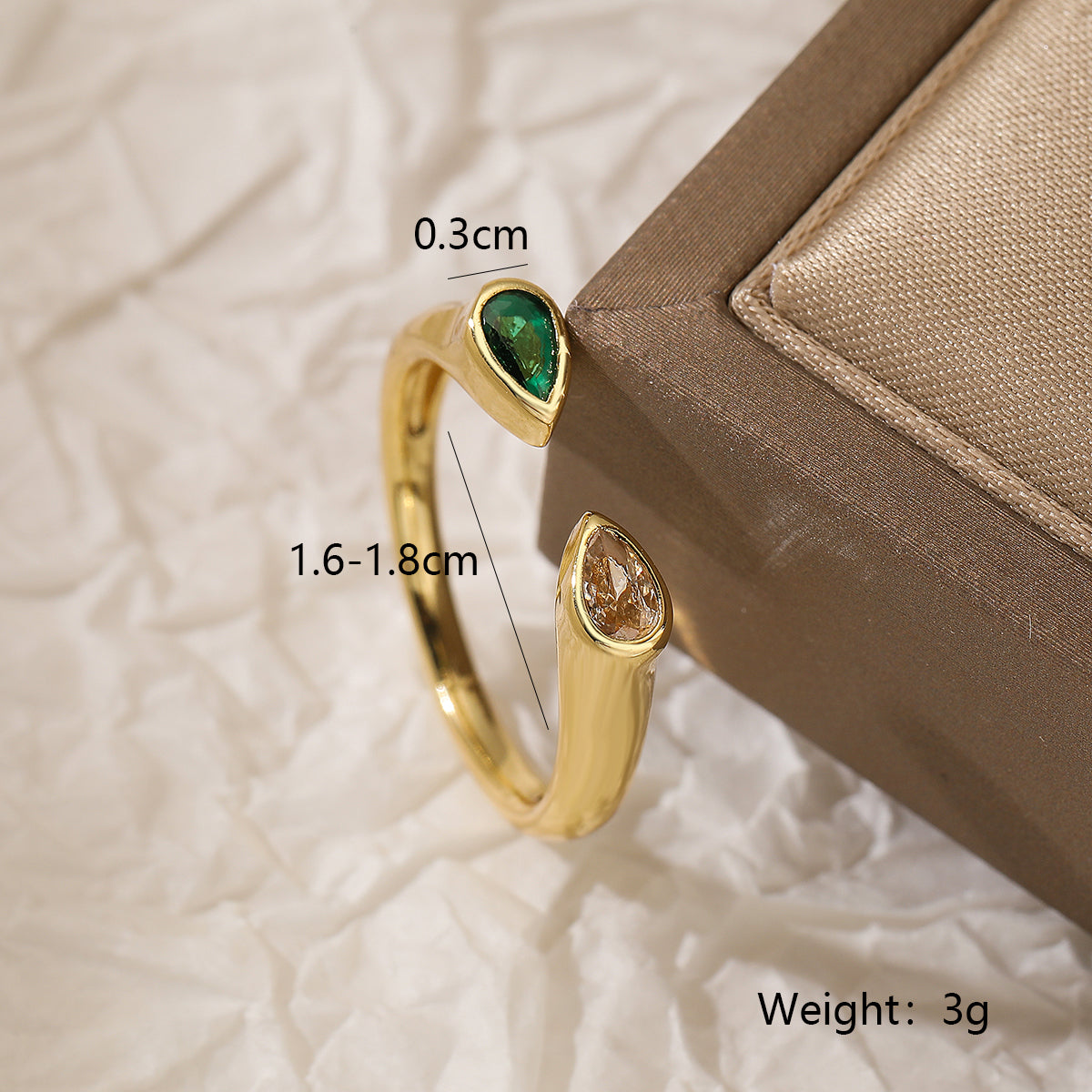 18k Gold Plated Zircon Open Ring