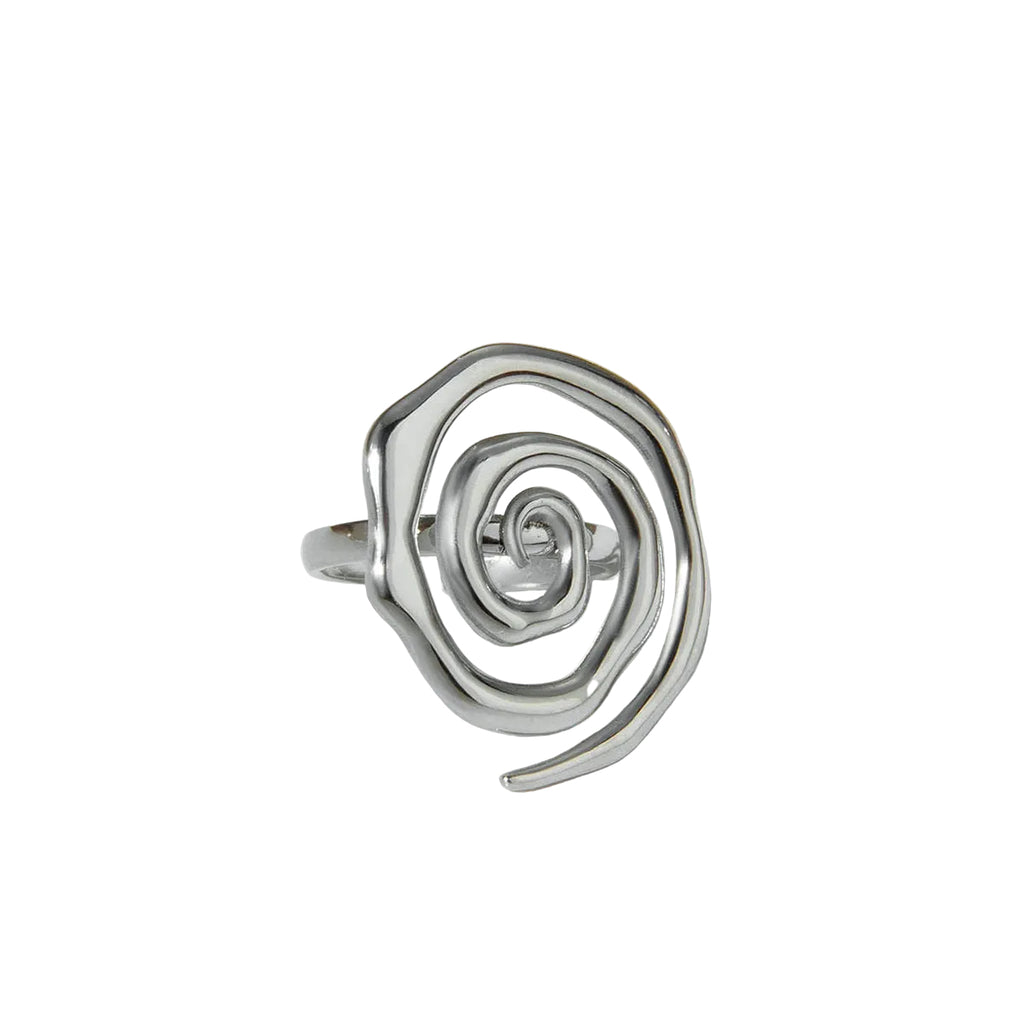 18K Gold Plated 304 Stainless Steel Spiral Open Ring