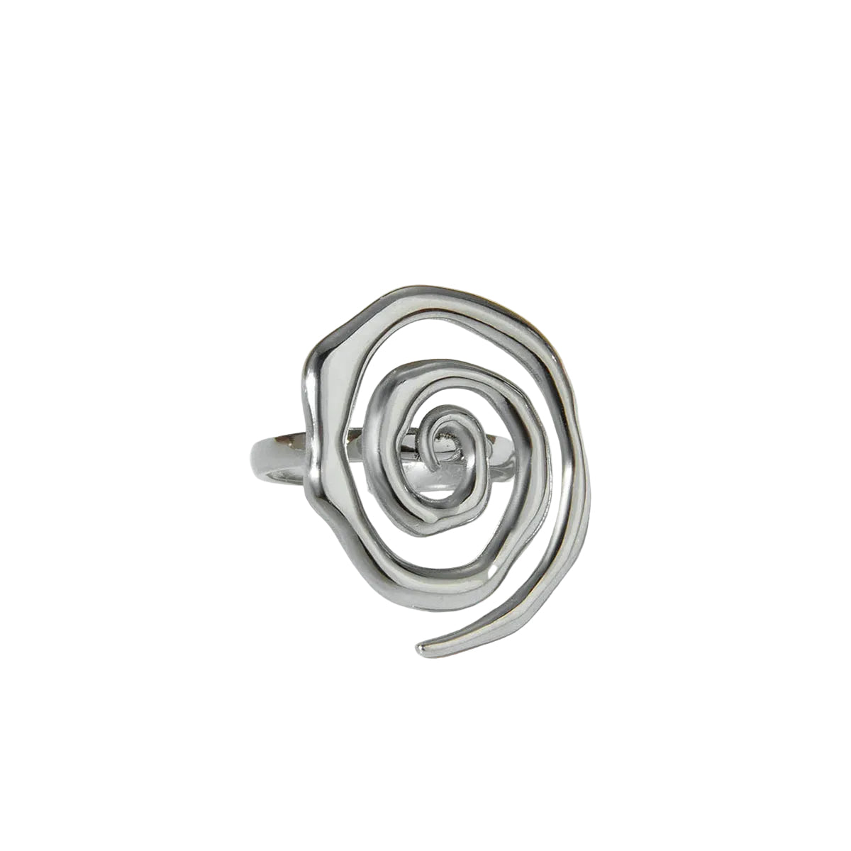 18K Gold Plated 304 Stainless Steel Spiral Open Ring