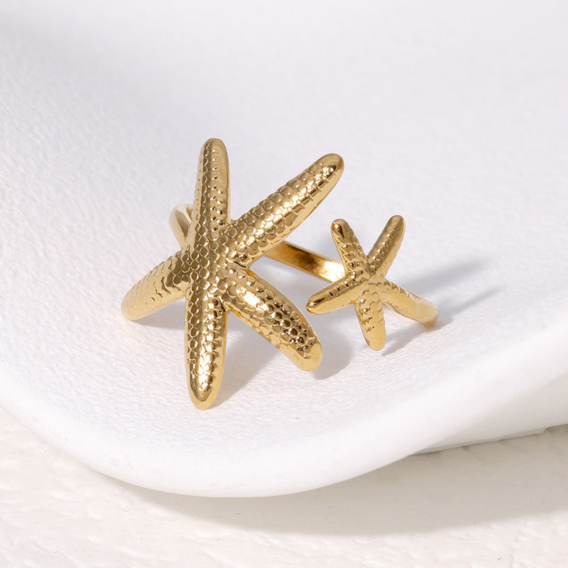 18K Gold Plated Starfish 304 Stainless Steel
