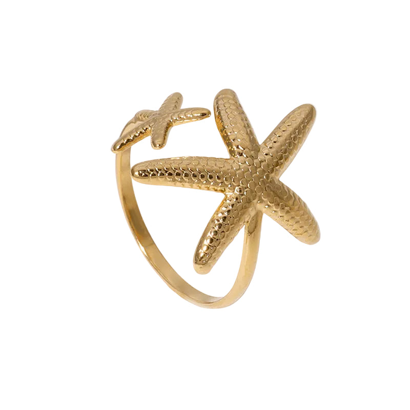 18K Gold Plated Starfish 304 Stainless Steel