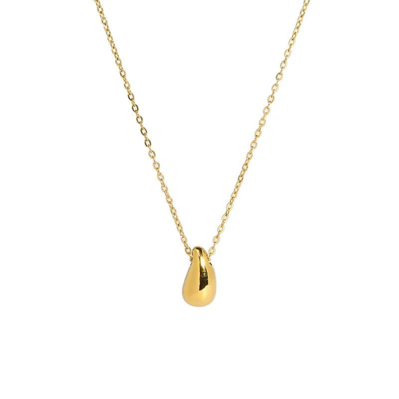 18K Gold Plated French Style Water Droplets Pendant Necklace
