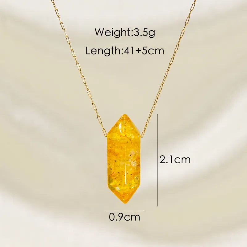 304 Stainless Steel 14K Gold Plated Elegant Bullet Pendant Necklace