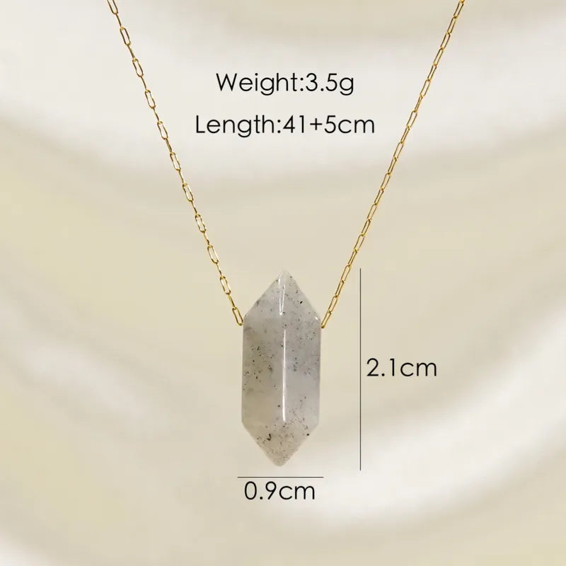 304 Stainless Steel 14K Gold Plated Elegant Bullet Pendant Necklace