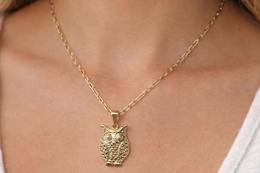 14k Gold Filled Owl Paper Clip Link