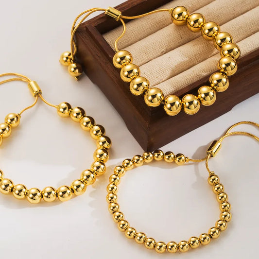 18K Gold Plated IG Style Classic Style Plating Round Bracelets