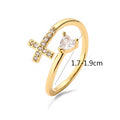 Zircon 18K Gold Plated Simple Style Open Ring