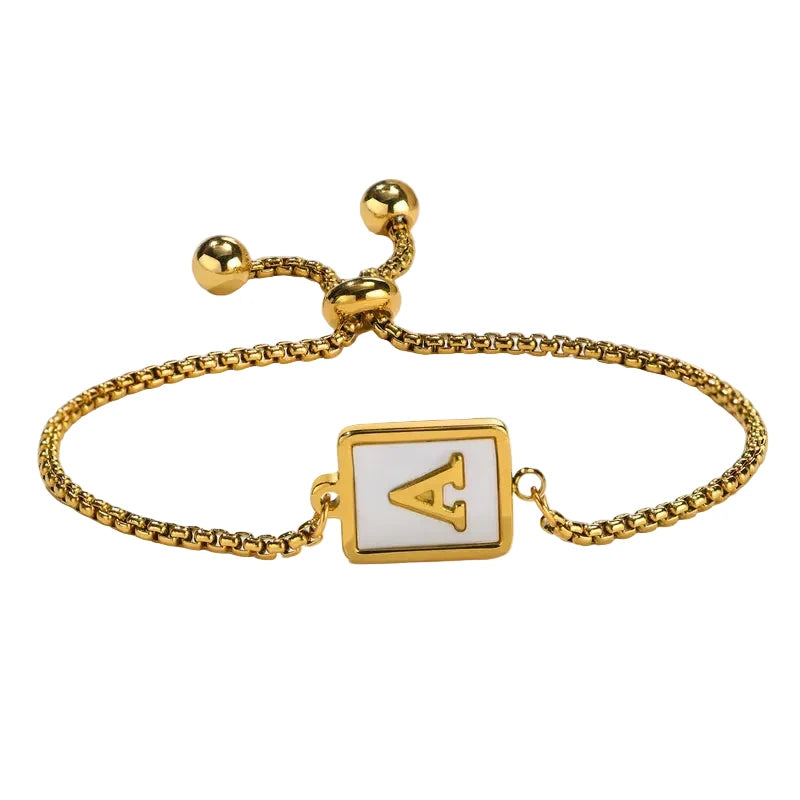 Letter 201 Stainless Steel 18k Gold Plated Shell Bracelets