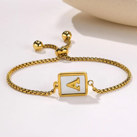 Elegant Letter 201 Stainless Steel 18k Gold Plated Shell Bracelets