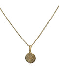 18k Gold Filled Padre Nuestro Pendant Necklace