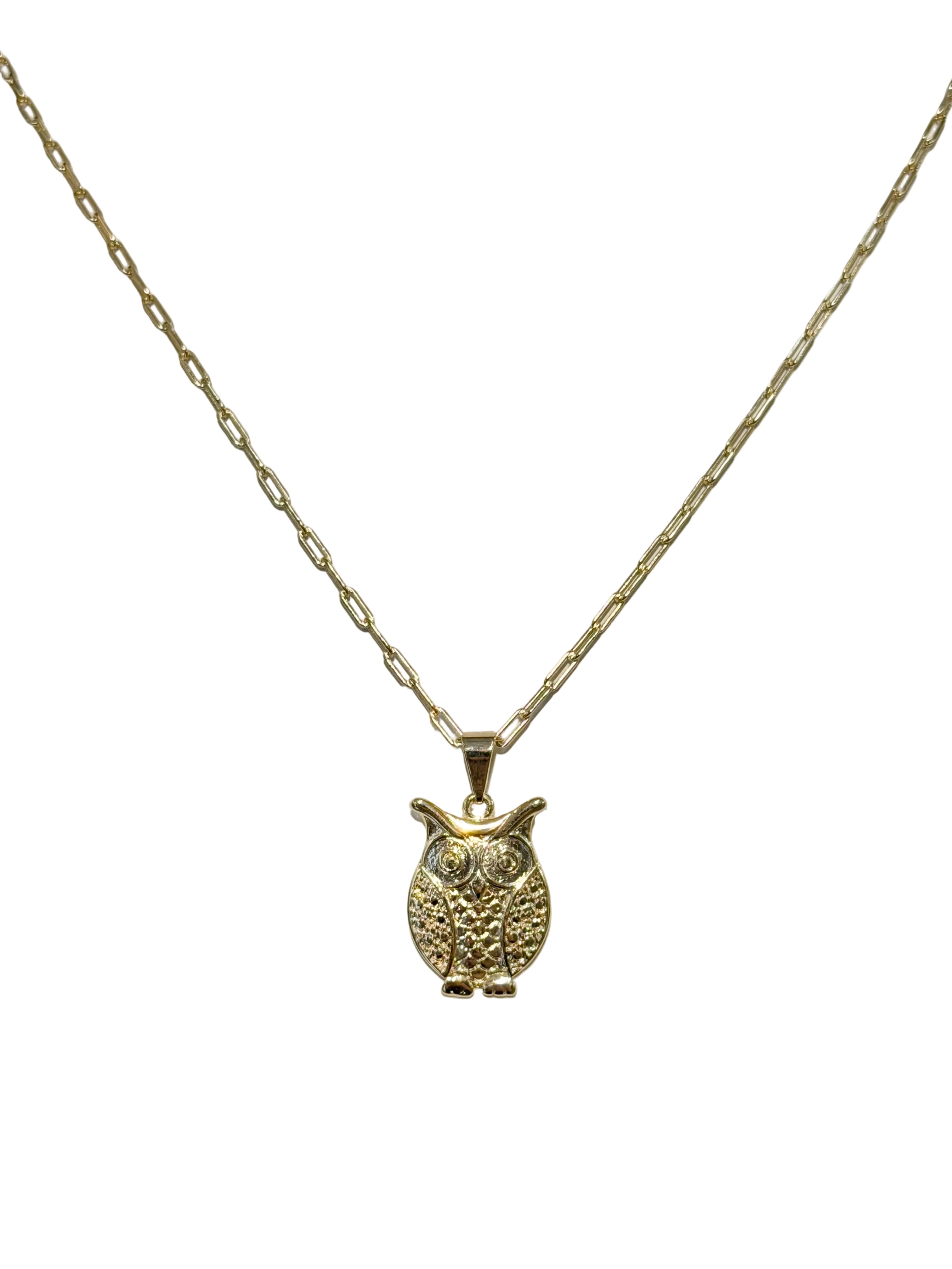 14k Gold Filled Owl Paper Clip Link
