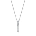 925 Sterling Silver CZ Arrow Necklace
