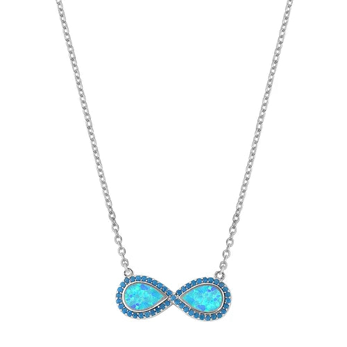 925 Sterling Silver CZ Necklace - Infinity