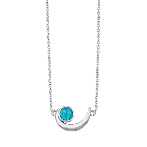 925 Sterling Silver Necklace - Crescent Moon