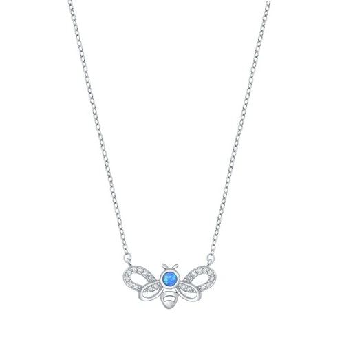925 Sterling Silver CZ Necklace - Bee