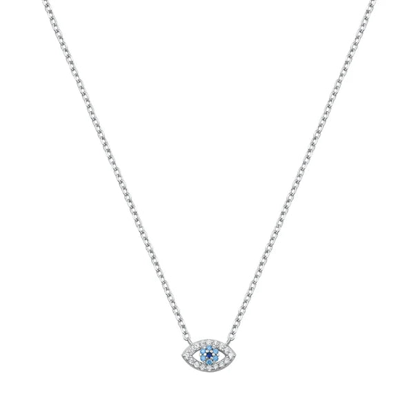 925 Sterling Silver CZ Necklace - Evil Eye