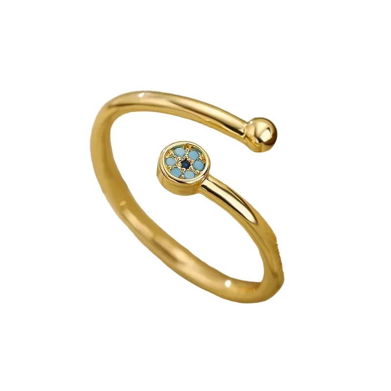 Zircon 18K Real Gold Plated Open Ring