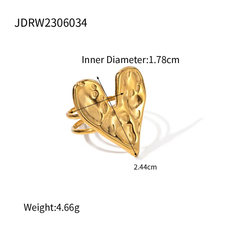 18K Gold Plated Heart Shape 304 Stainless Steel