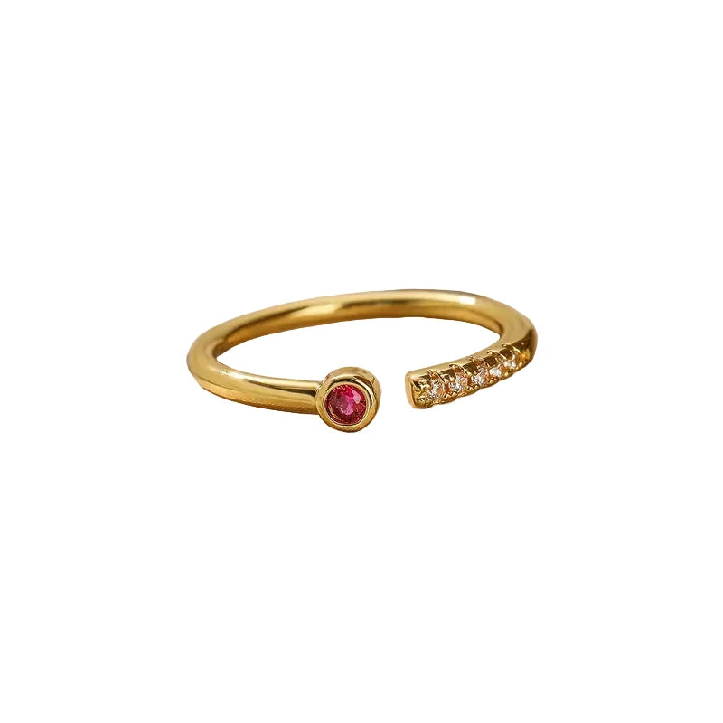 18k Gold Plated Zircon Open Ring