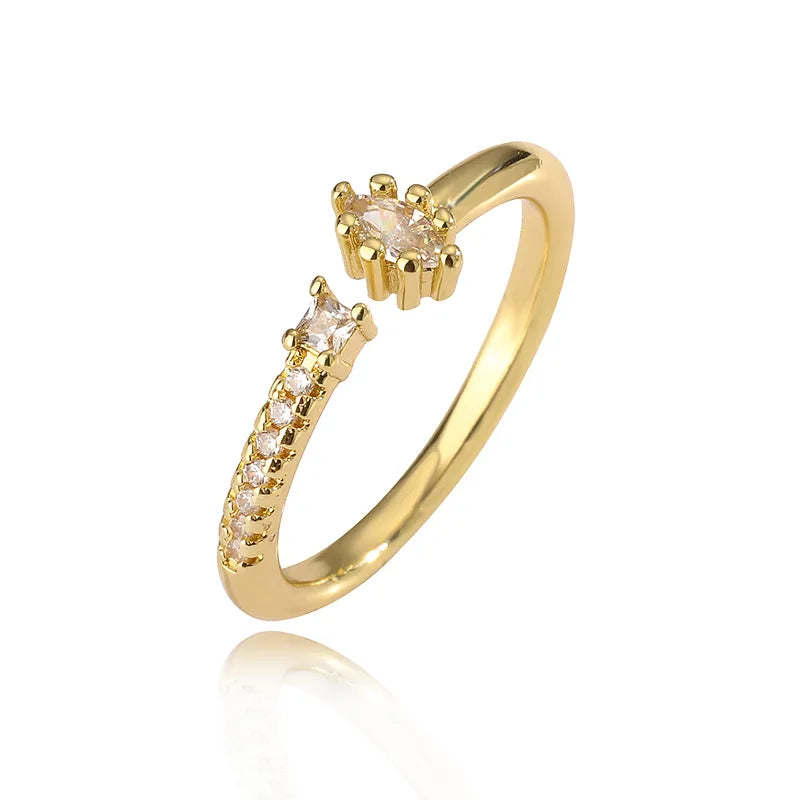 18k Gold Plated Zircon Open Ring