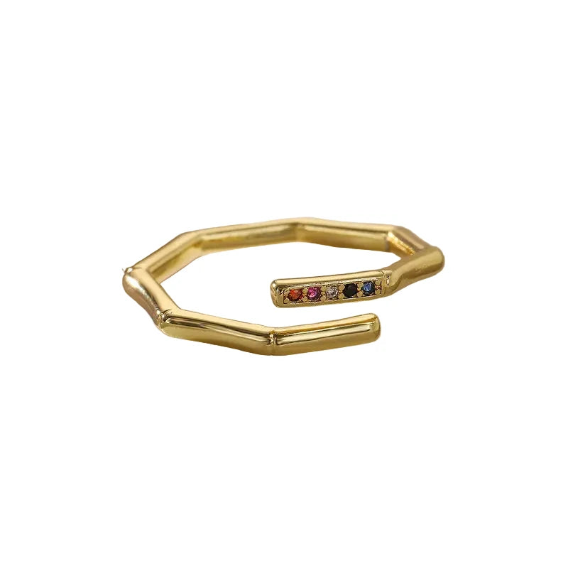 Zircon 18k Gold Plated Open Ring