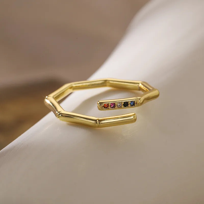 Zircon 18k Gold Plated Open Ring