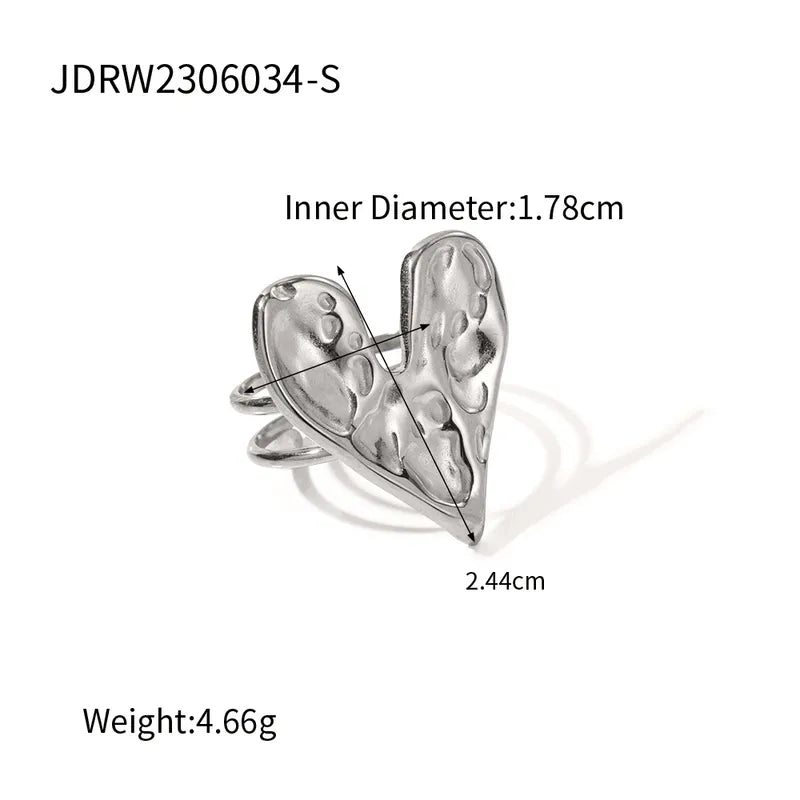 18K Gold Plated Heart Shape 304 Stainless Steel