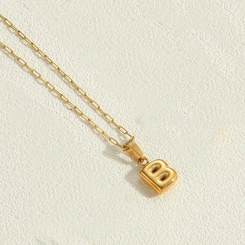 14k Gold Plated Letter 304 Stainless Steel Pendant Necklace