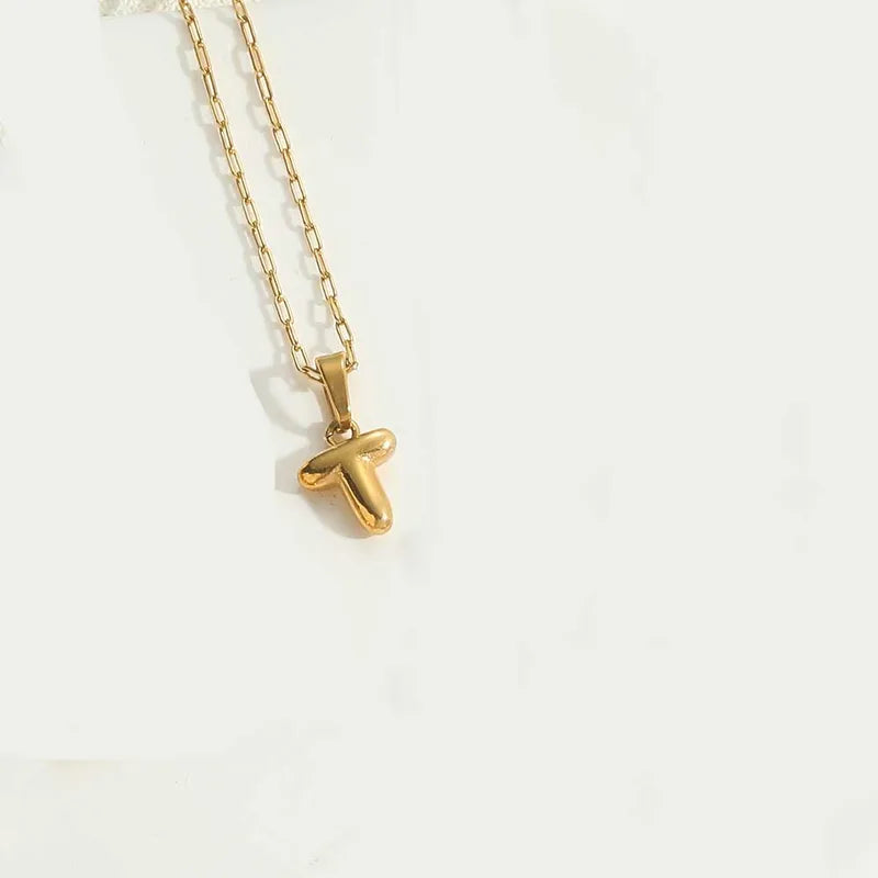 14k Gold Plated Letter 304 Stainless Steel Pendant Necklace