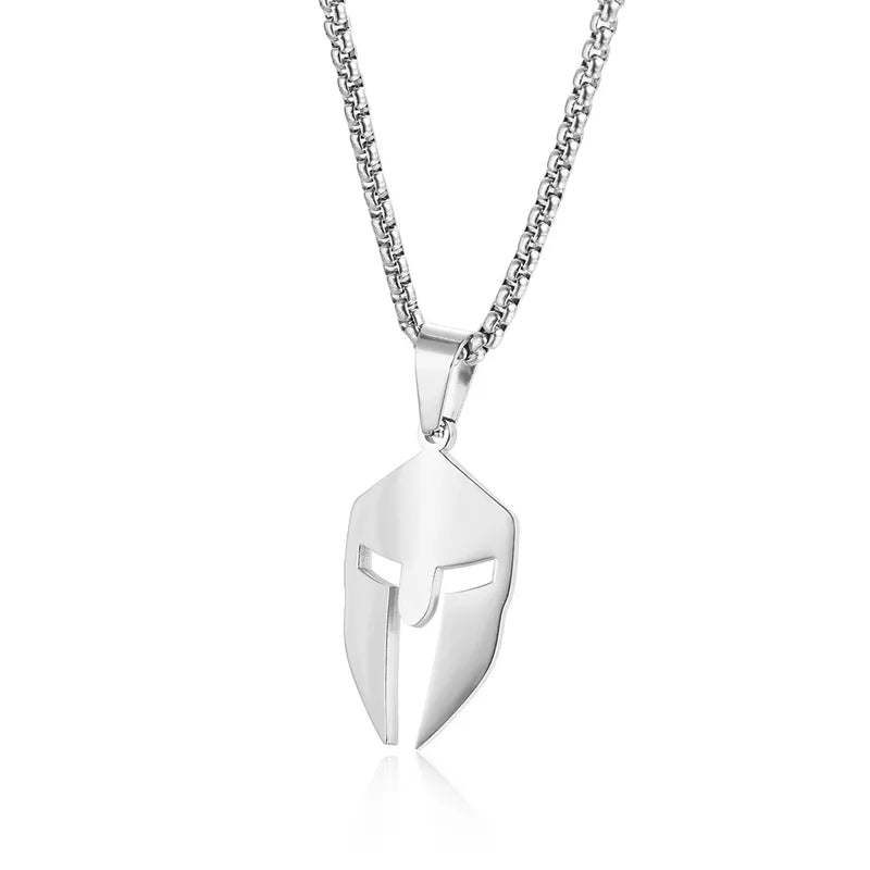 Spartan Warrior Pendant Necklace In 18K Gold Plated 304 Stainless Steel
