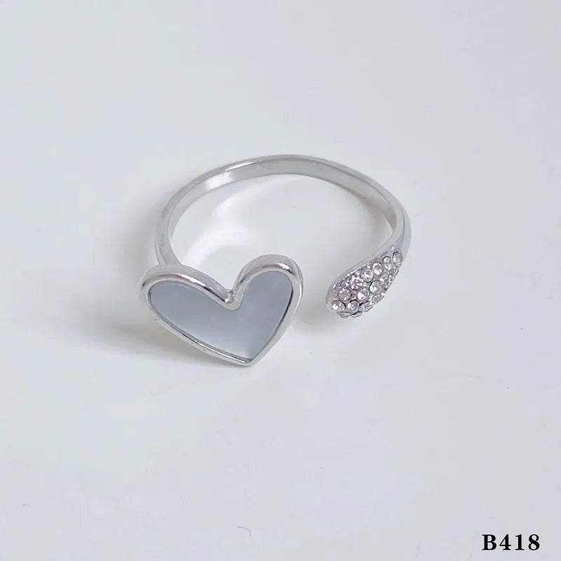 Gold Plated Heart Shape 304 Stainless Steel Open Rings