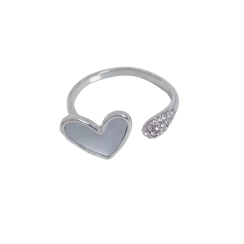 Gold Plated Heart Shape 304 Stainless Steel Open Rings