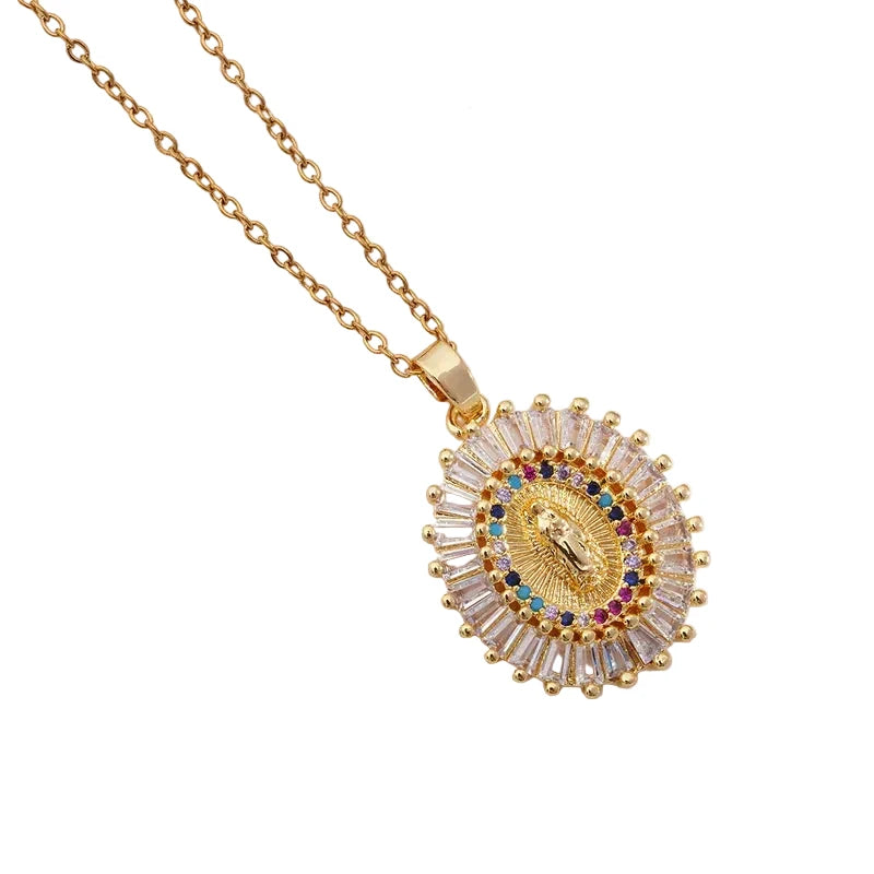 18k Gold Plated 304 Stainless Steel Maria Pendant Necklace